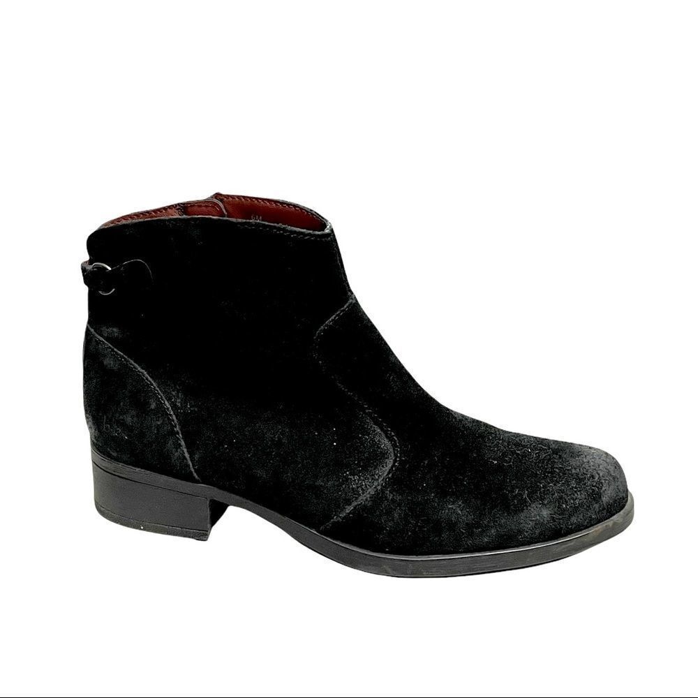 BALLY Italy Boho Suede Ankle Boots Tassels Black 6